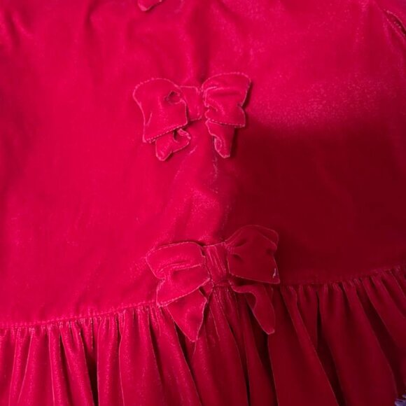 Adorable Janie and Jack deep red velvet dress — size 12 - Picture 3 of 8
